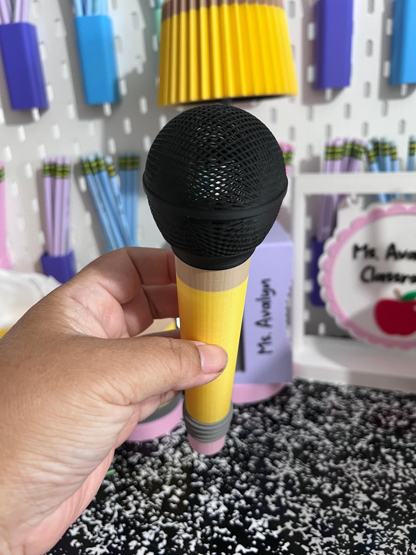Pencil Microphone Cover for DJI Mini Mic | Teacher Microphone Prop | 3D Printed Clip-On Mic Cover | Creator Gift