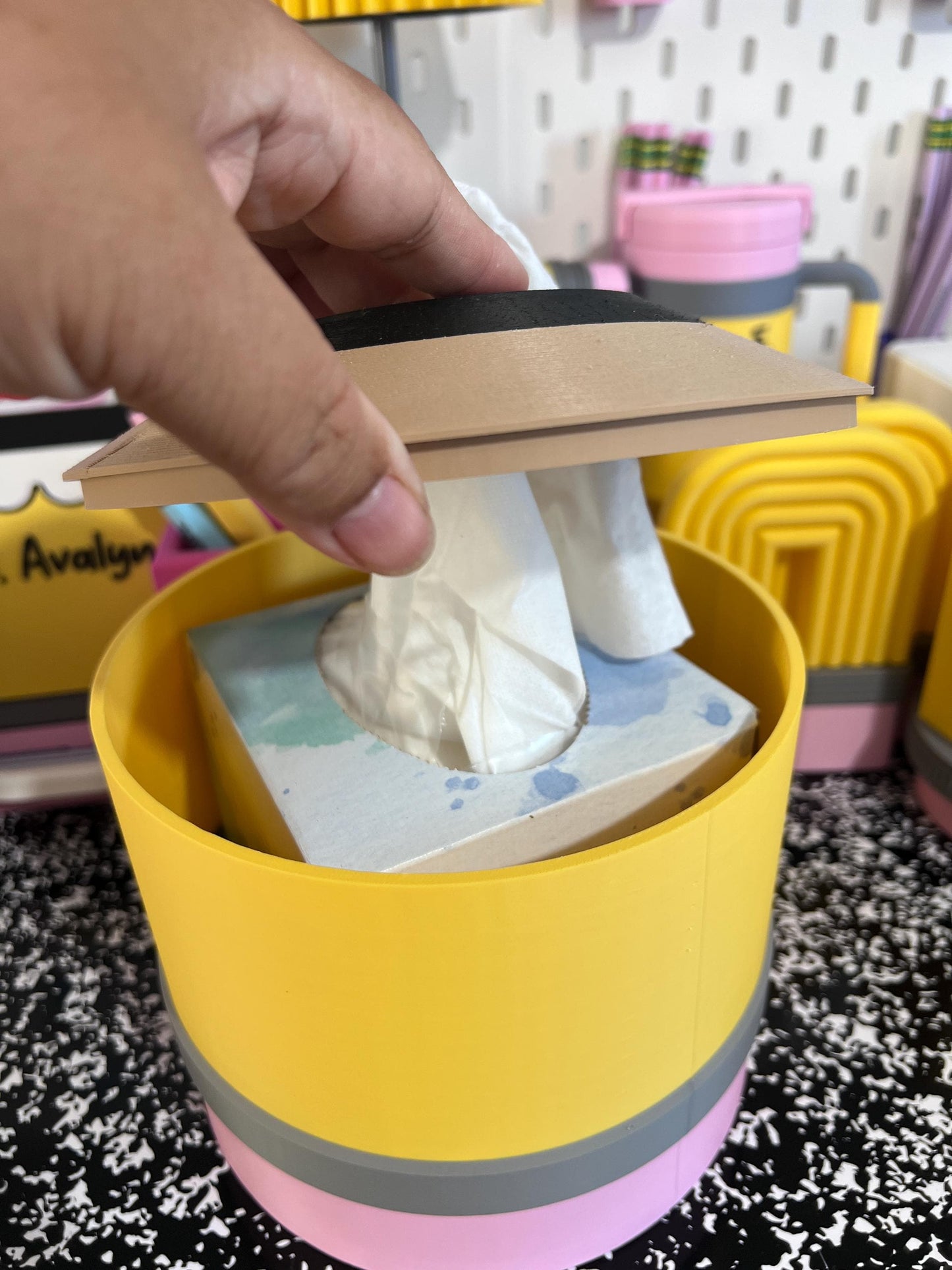 Pencil Tissue Box Holder | 3D Printable Digital File | Teacher Classroom Decor | Back to School Tissue Box Cover | 3MF Download