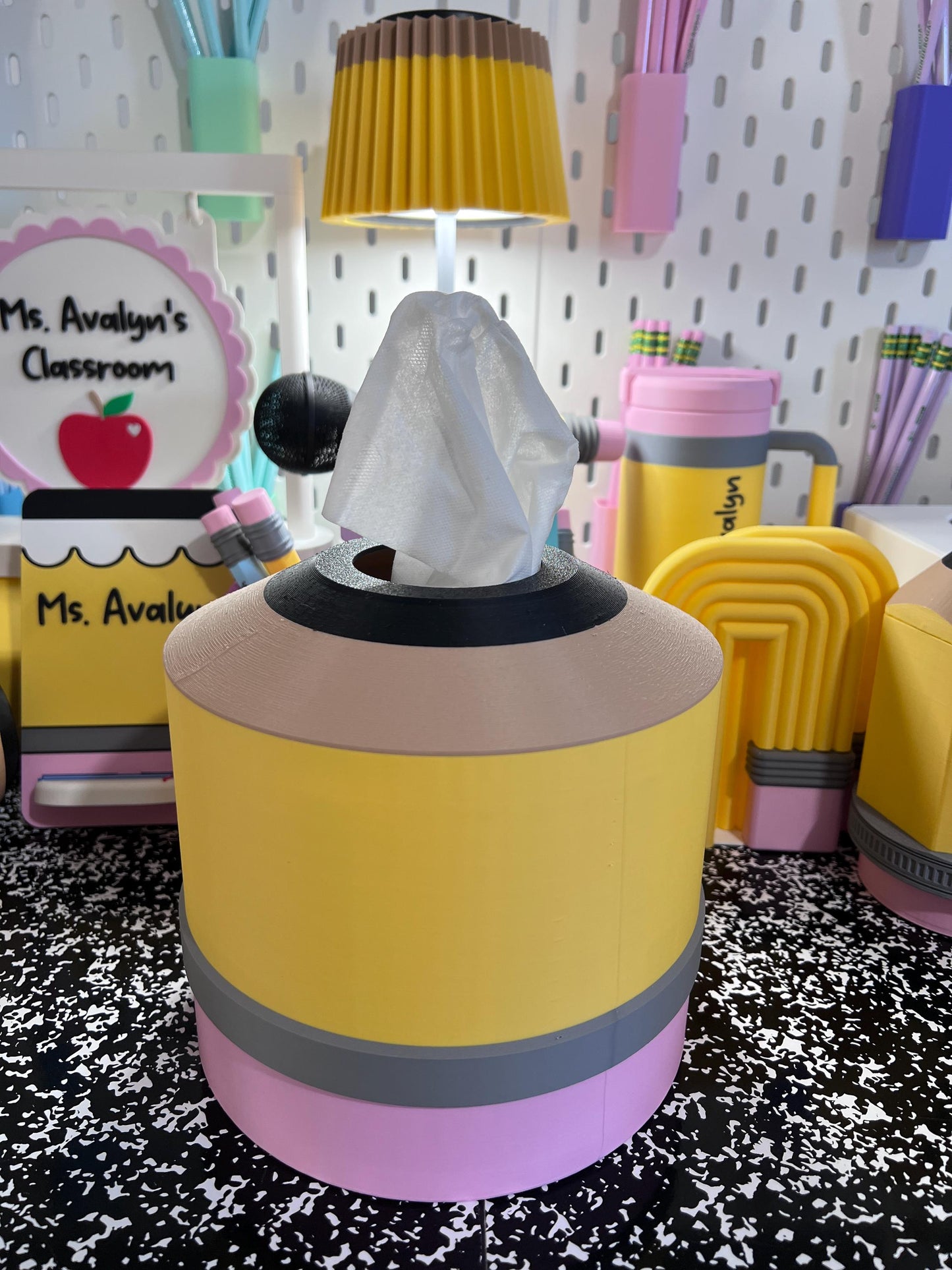 Pencil Tissue Box Holder | 3D Printable Digital File | Teacher Classroom Decor | Back to School Tissue Box Cover | 3MF Download