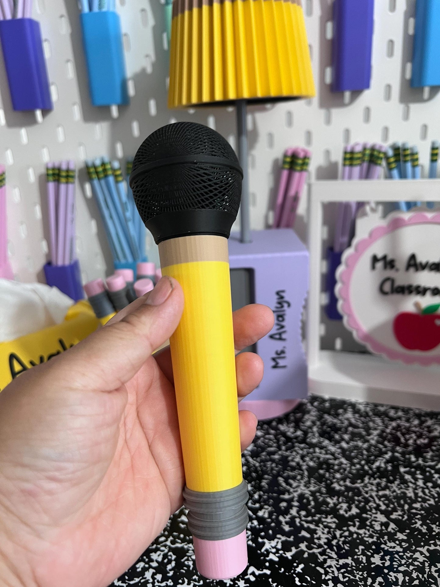 Pencil Microphone Cover for DJI Mini Mic | Teacher Microphone Prop | 3D Printed Clip-On Mic Cover | Creator Gift