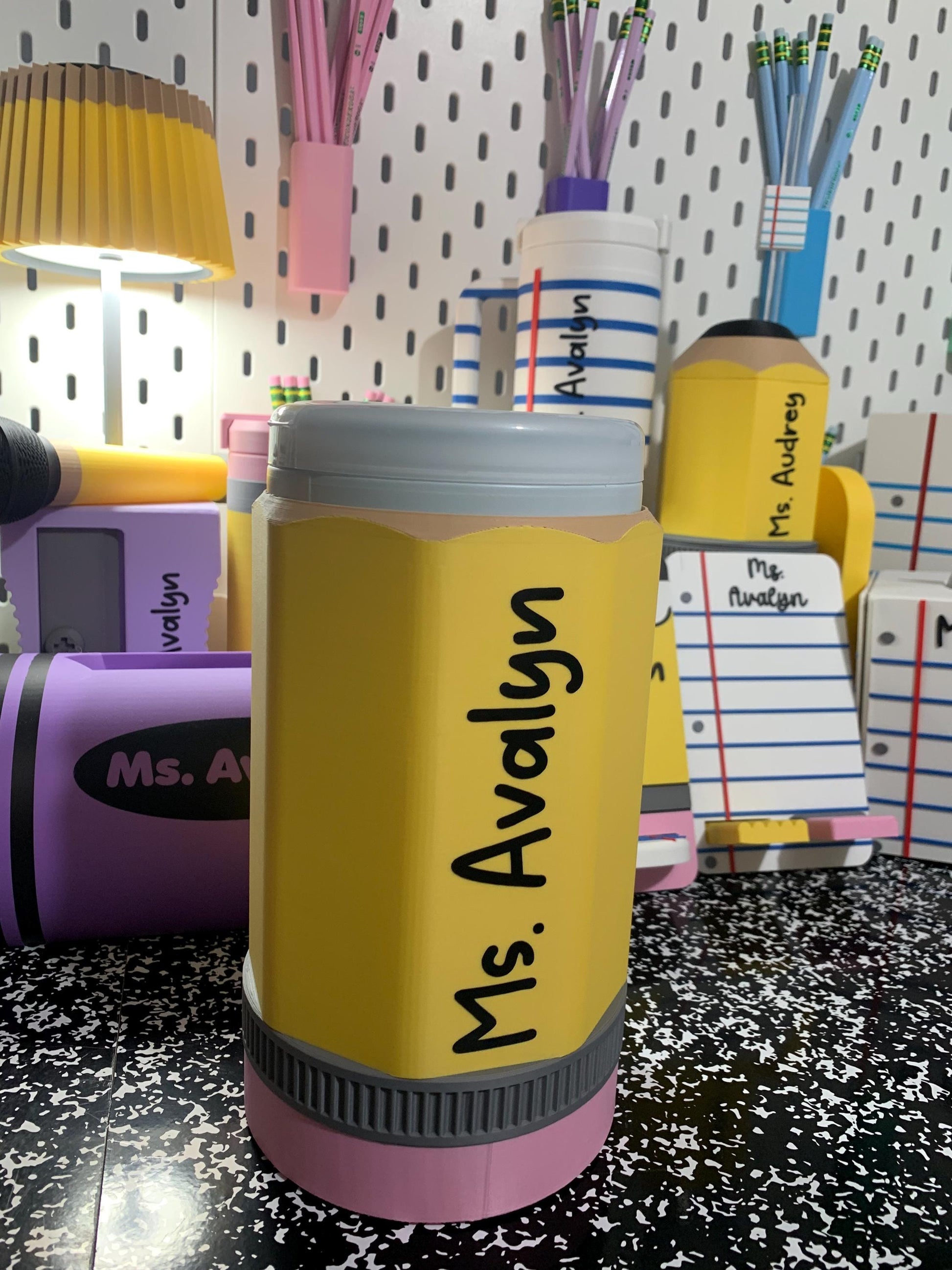 Personalized Hand Sanitizer Wipes Holder, Pencil or Glue Stick Teacher Decor, Classroom Wipes Dispenser, Teacher Gift, Back to School