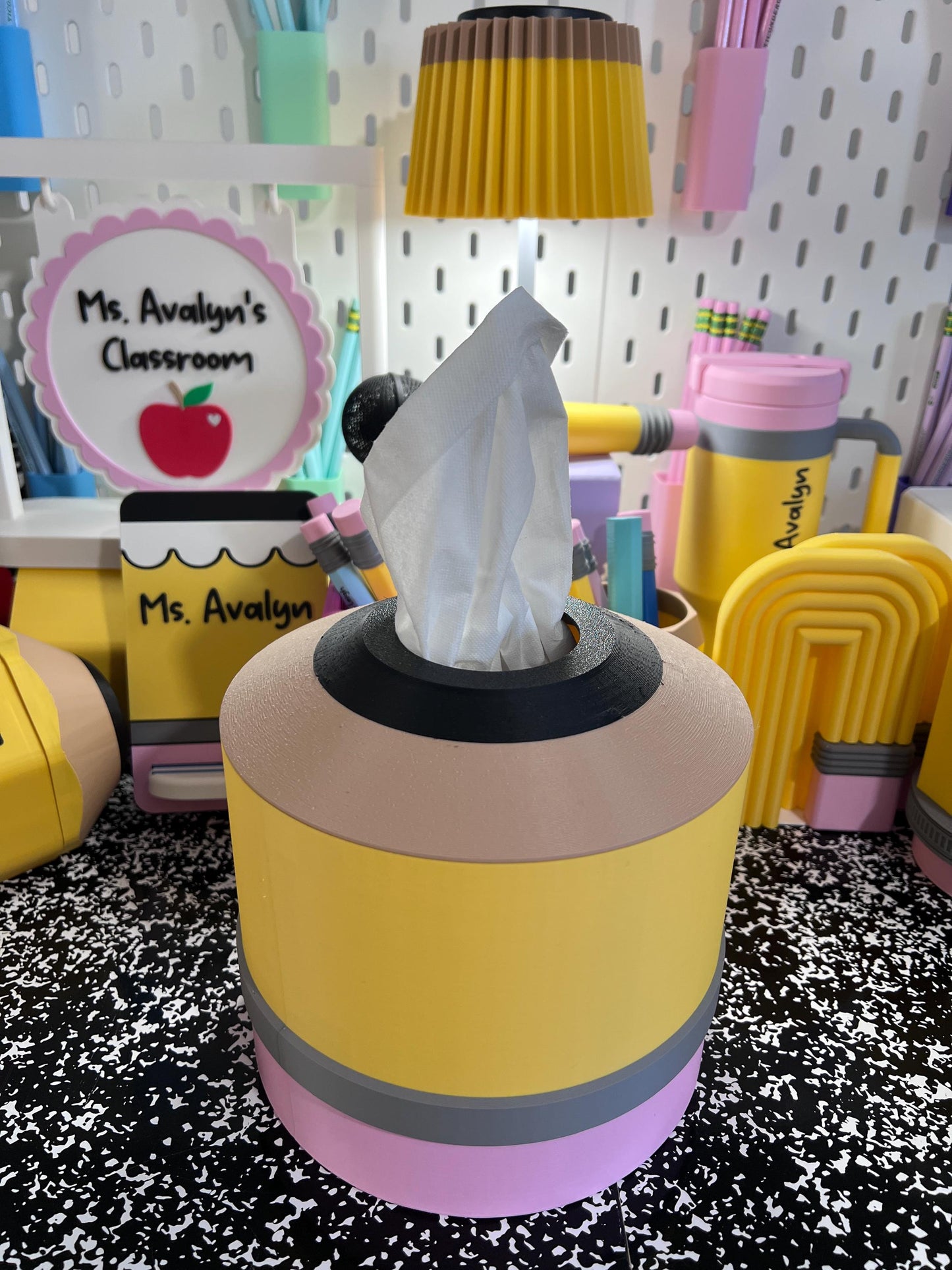 Pencil Tissue Box Holder | 3D Printable Digital File | Teacher Classroom Decor | Back to School Tissue Box Cover | 3MF Download