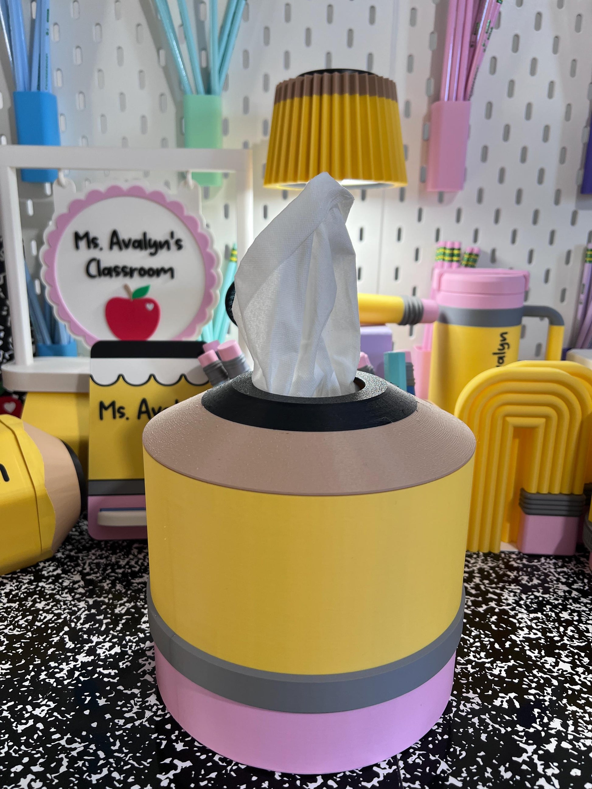 Pencil Tissue Box Holder | 3D Printable Digital File | Teacher Classroom Decor | Back to School Tissue Box Cover | 3MF Download