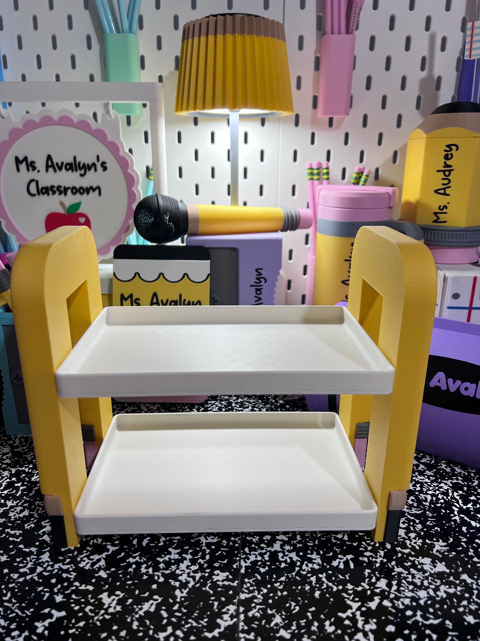 Modern Pencil Arch Shelf | Teacher Desk Organizer | 3D Printed Classroom Decor | Custom Pencil Shelf