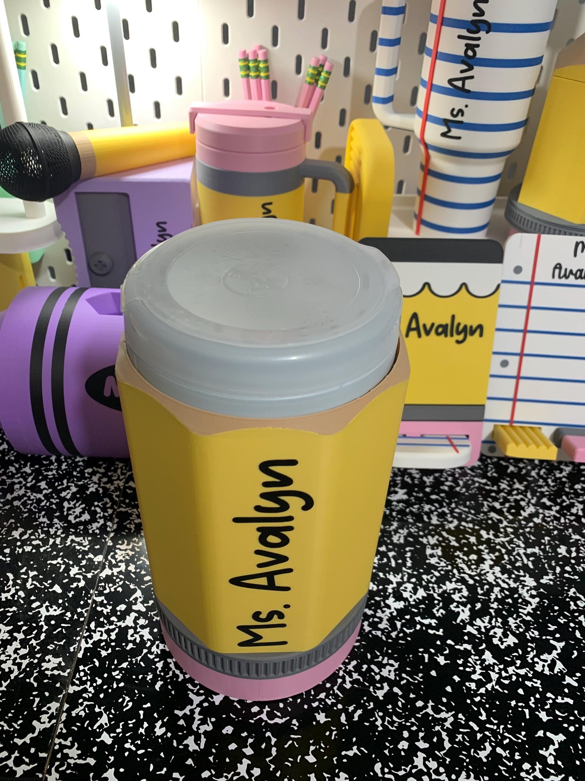 Personalized Hand Sanitizer Wipes Holder, Pencil or Glue Stick Teacher Decor, Classroom Wipes Dispenser, Teacher Gift, Back to School
