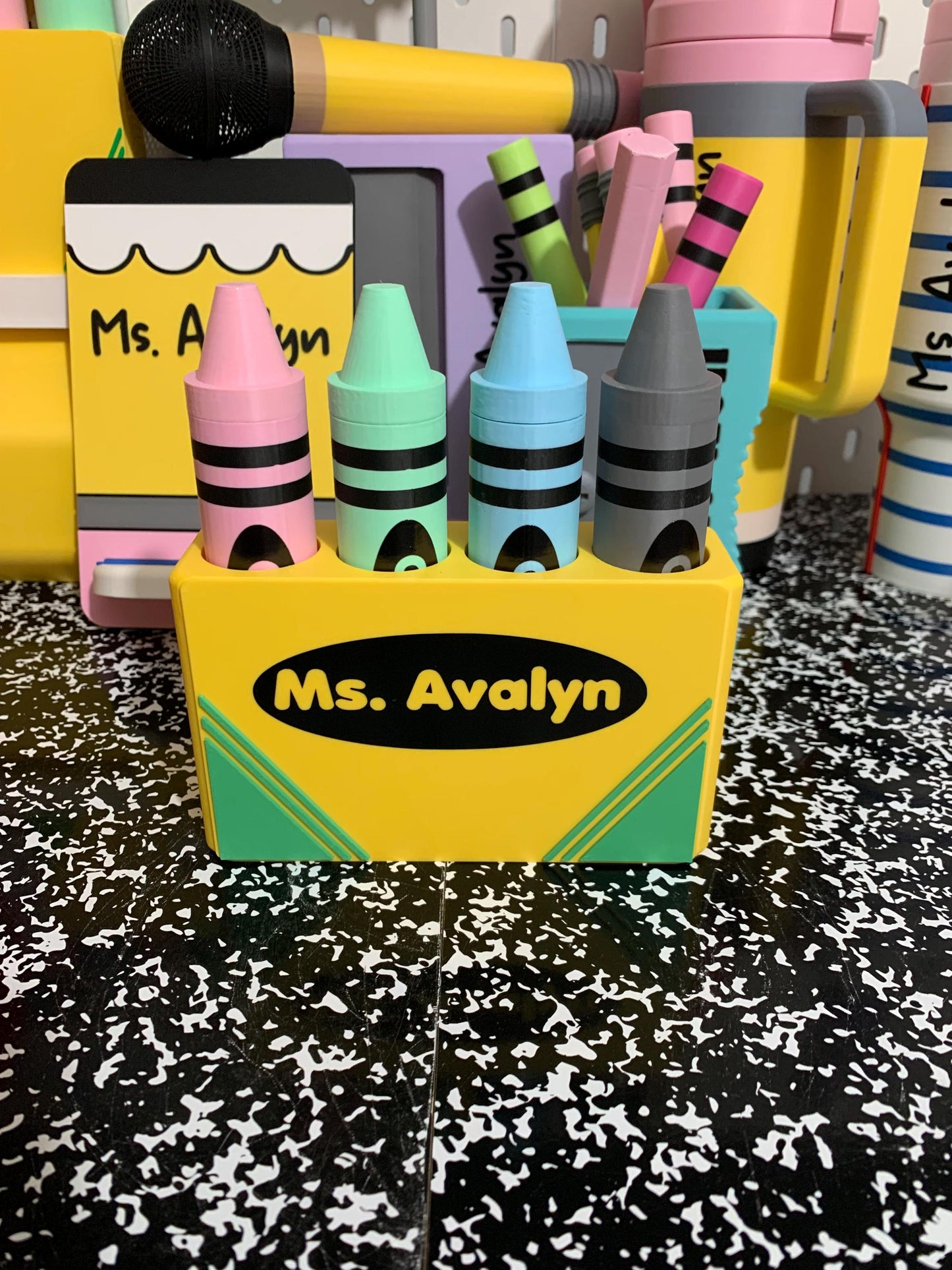 Crayon EXPO Marker Holder, Magnetic Dry Erase Marker Holder, Personalized Teacher Gift, Classroom Whiteboard Accessory, Teacher Desk Gift