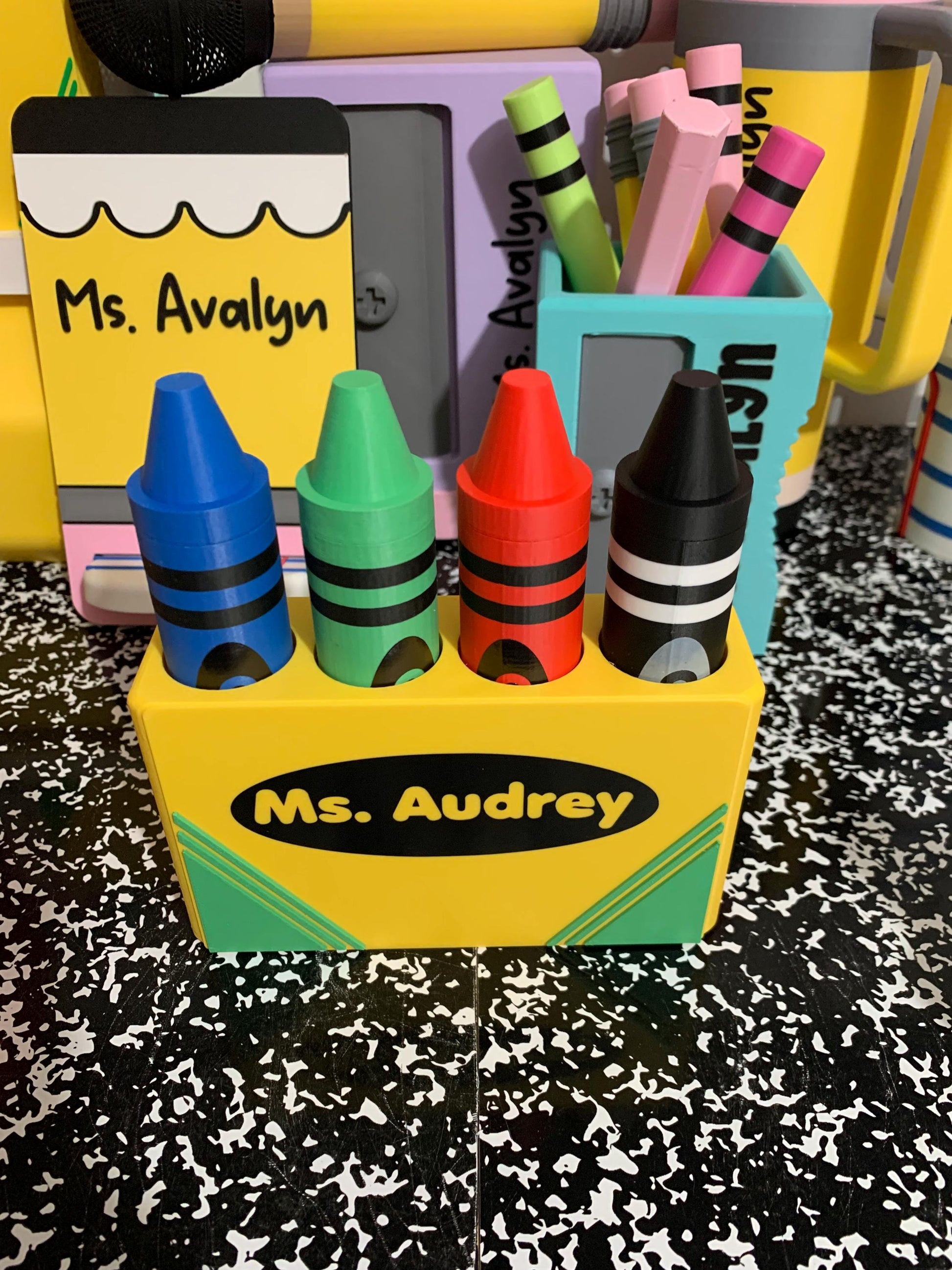 Crayon EXPO Marker Holder, Magnetic Dry Erase Marker Holder, Personalized Teacher Gift, Classroom Whiteboard Accessory, Teacher Desk Gift
