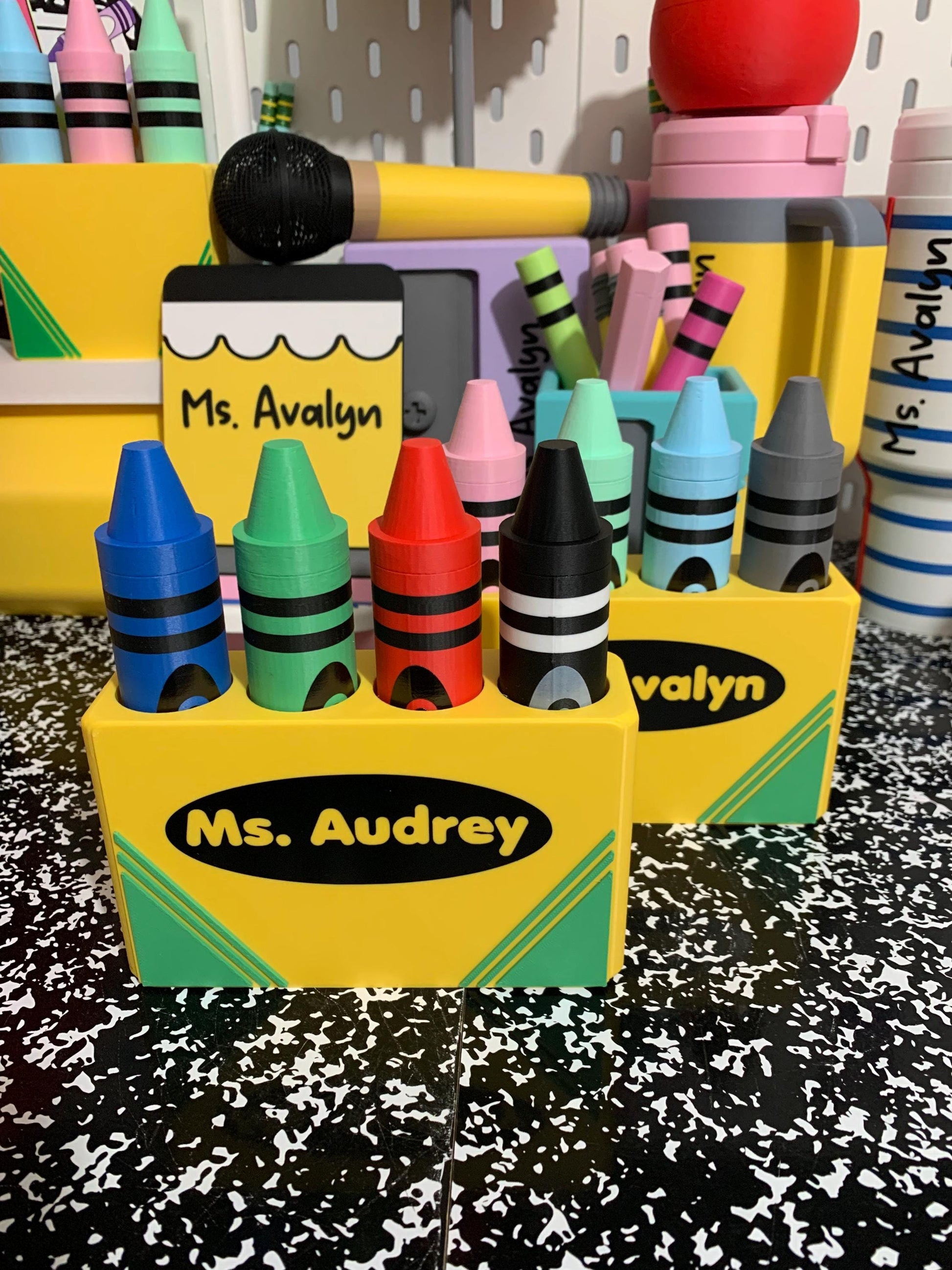 Crayon EXPO Marker Holder, Magnetic Dry Erase Marker Holder, Personalized Teacher Gift, Classroom Whiteboard Accessory, Teacher Desk Gift