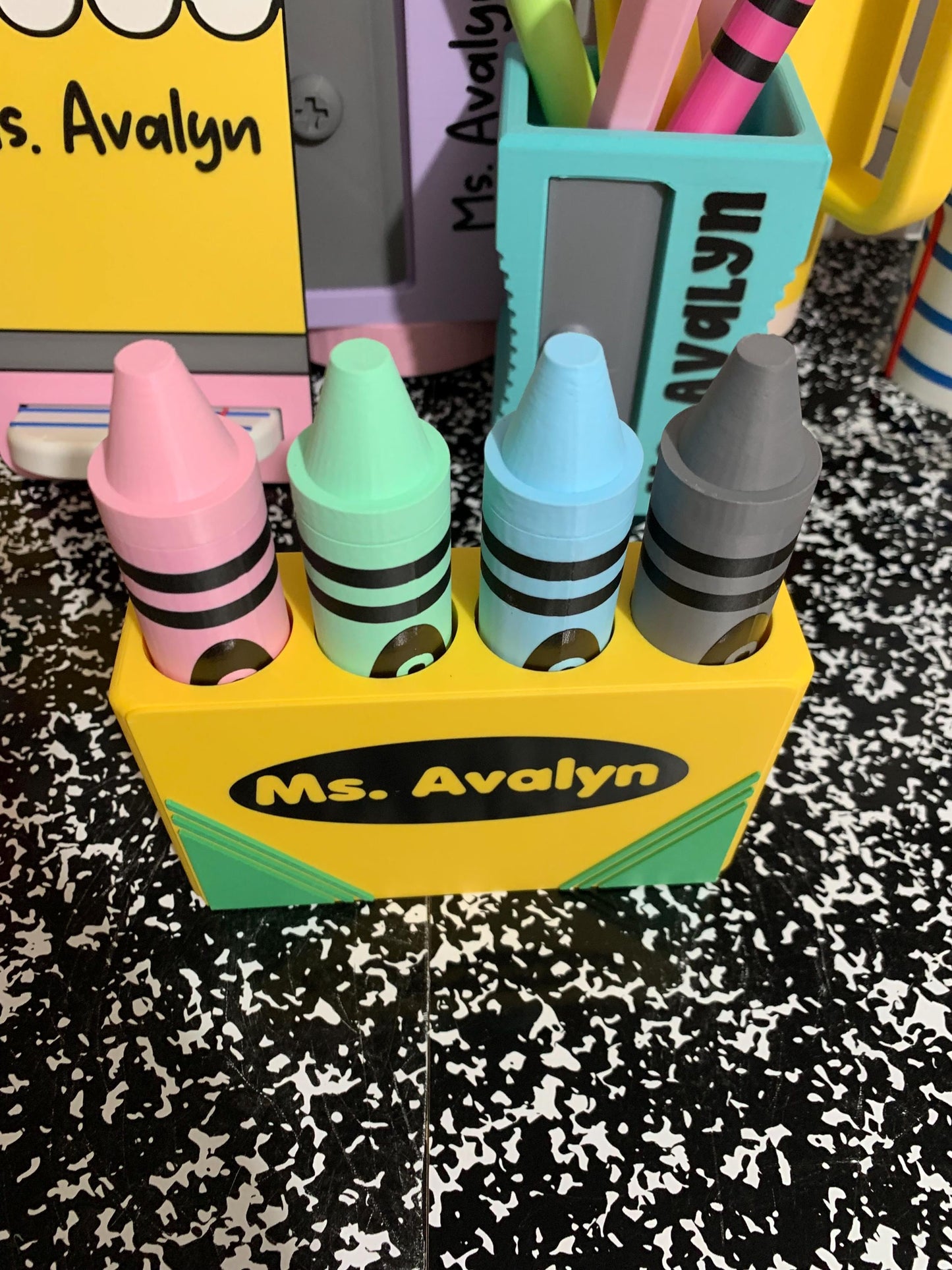 Crayon EXPO Marker Holder, Magnetic Dry Erase Marker Holder, Personalized Teacher Gift, Classroom Whiteboard Accessory, Teacher Desk Gift