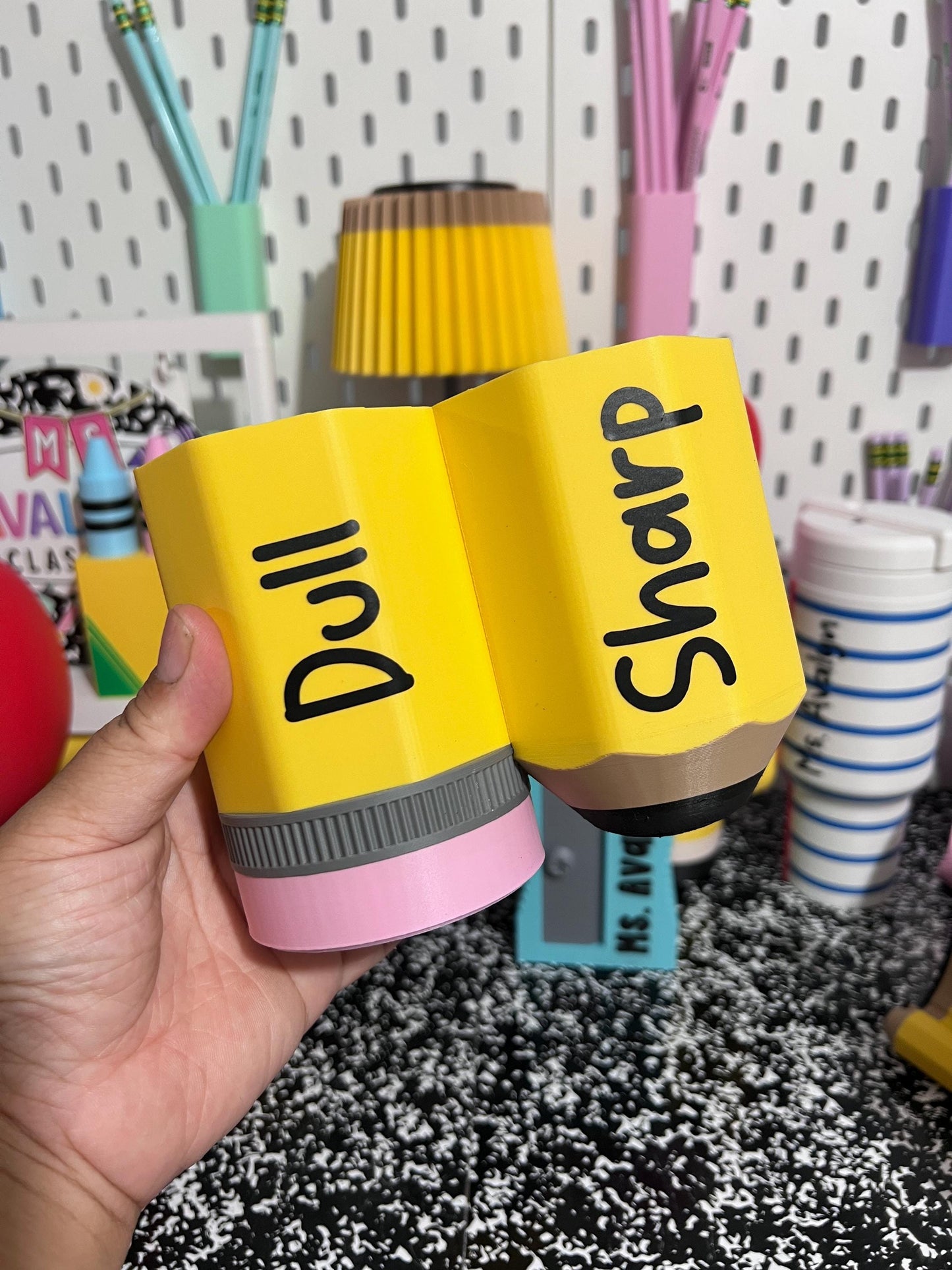 Dull and Sharp Pencil Holder, Pencil Inspired Teacher Desk Organizer, Classroom Pencil Holder, Teacher Gift, Back to School Classroom Decor