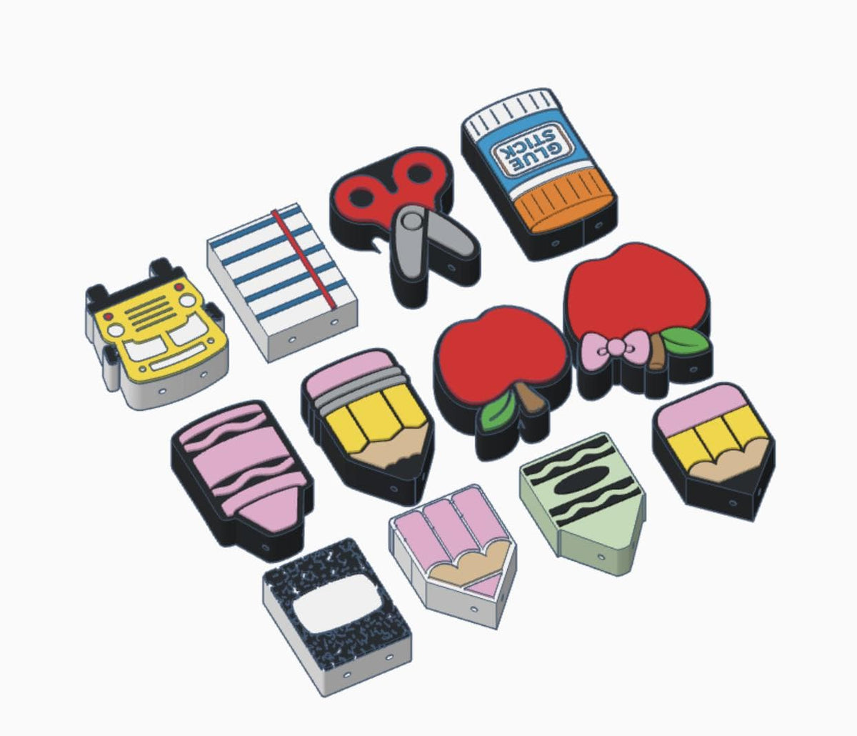 School Supplies BBW PocketBac Covers | Set of 12 | 3MF Files | 3D Printing Digital Download