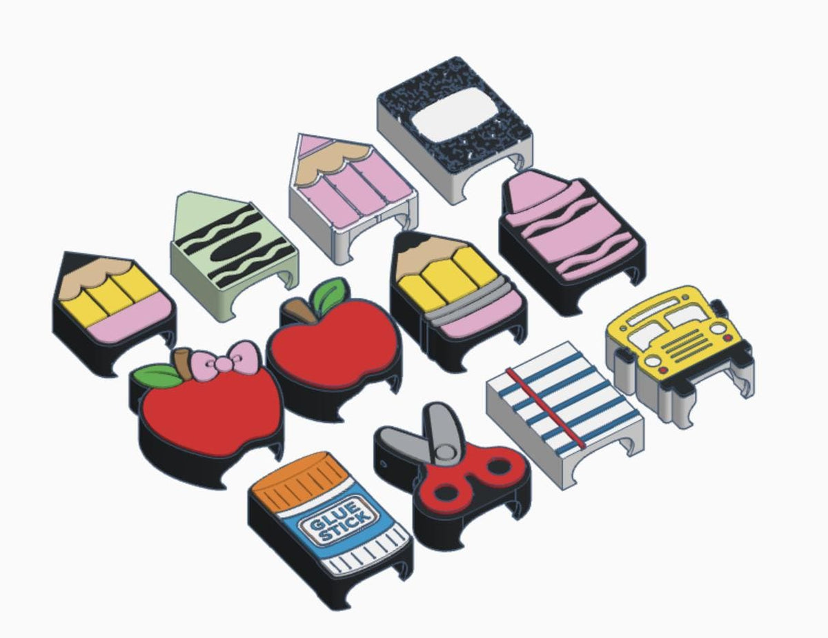 School Supplies BBW PocketBac Covers | Set of 12 | 3MF Files | 3D Printing Digital Download