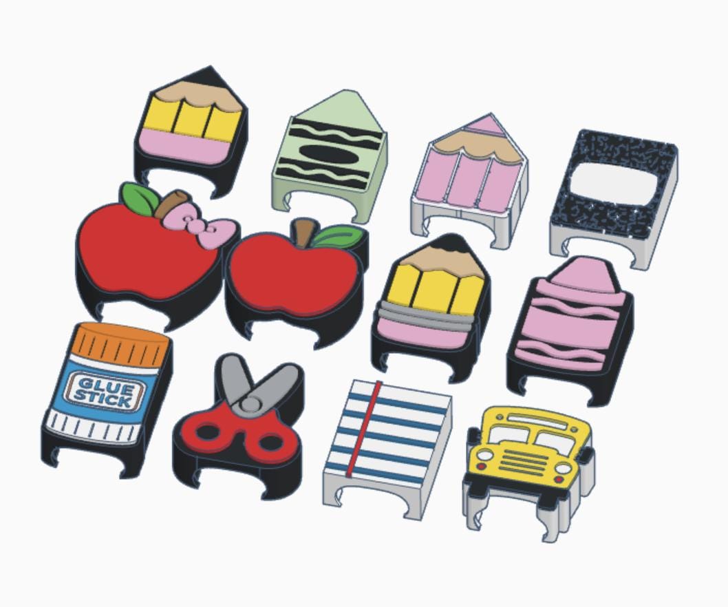 School Supplies BBW PocketBac Covers | Set of 12 | 3MF Files | 3D Printing Digital Download