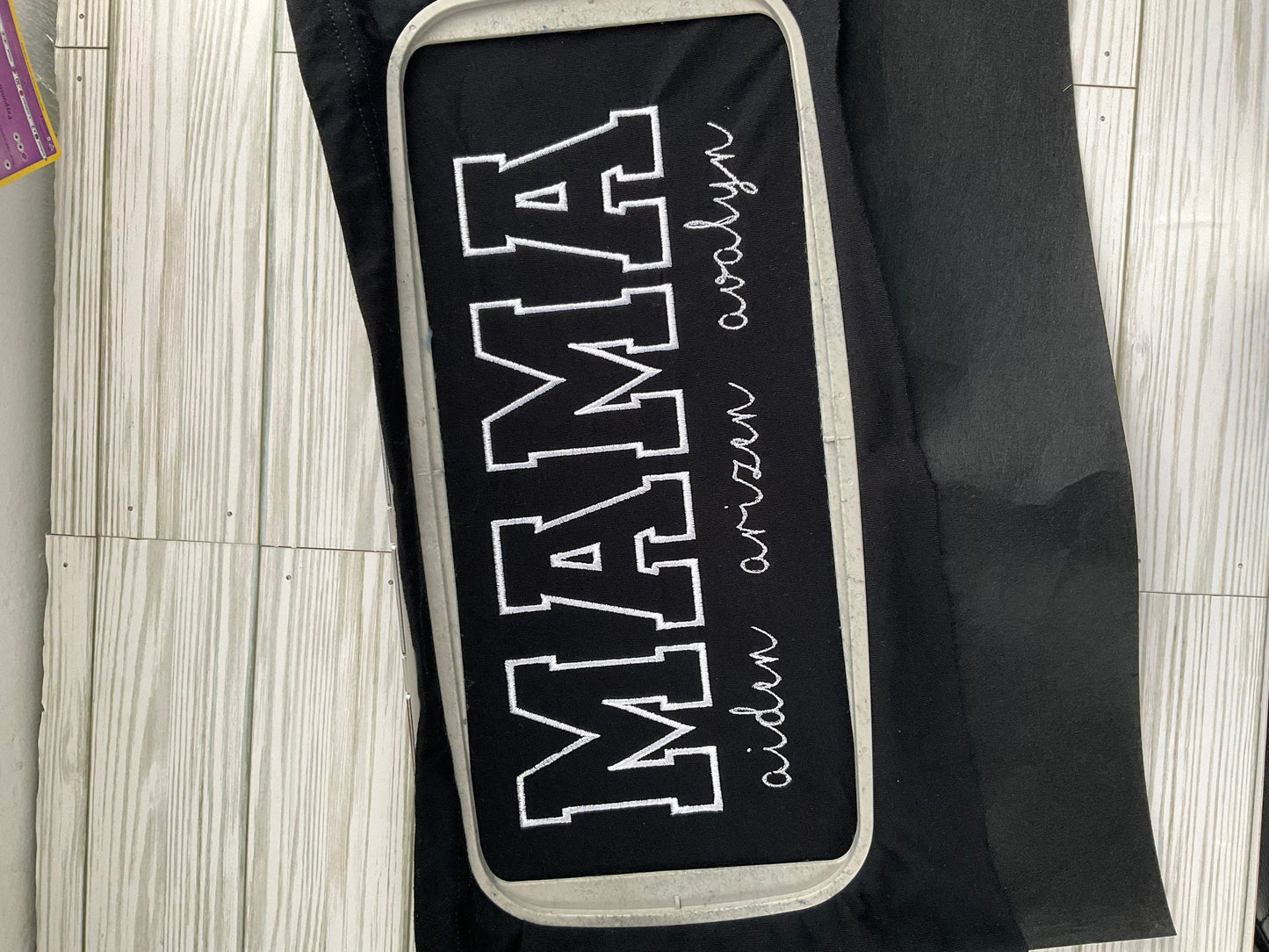 Cherished Moments: MAMA Personalized Embroidered Tee with Kids' Names - Custom Mom Appreciation Shirt by Lina Loves Two, handmade in Los Angeles CA