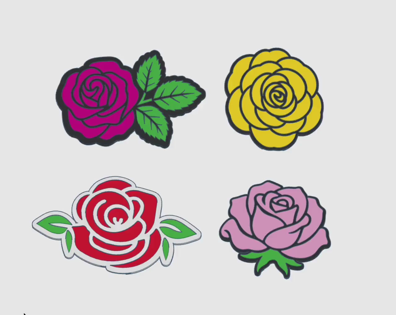Rose-Inspired Interchangeable Glue Storage Covers – 3MF Digital File | Digital Download