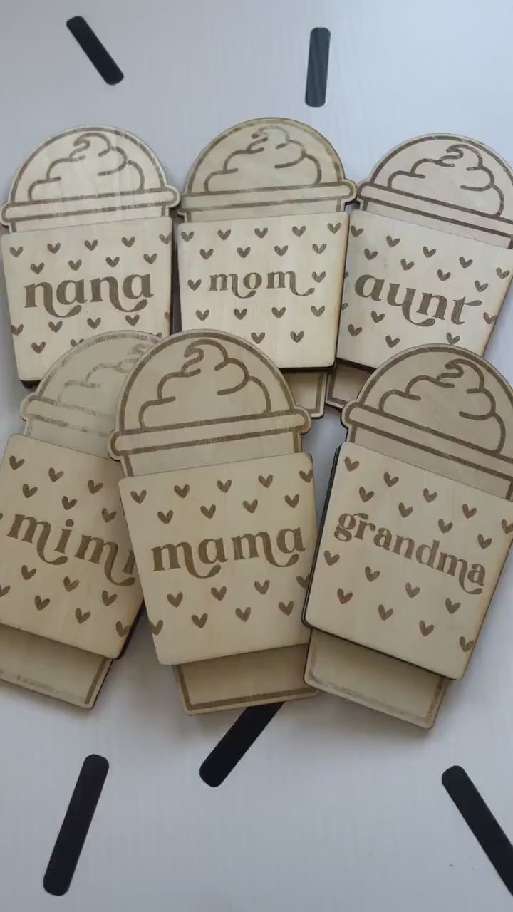 Frappuccino Gift Card Holder SVG - Wooden Heart, Laser Cut File