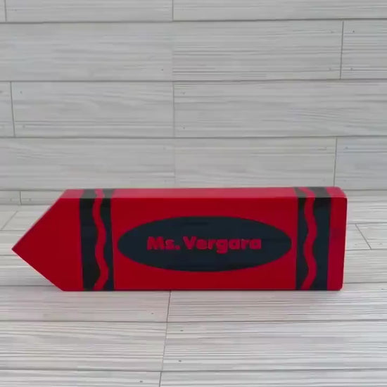 Personalized Teacher Crayon Sign: Custom Classroom Decor