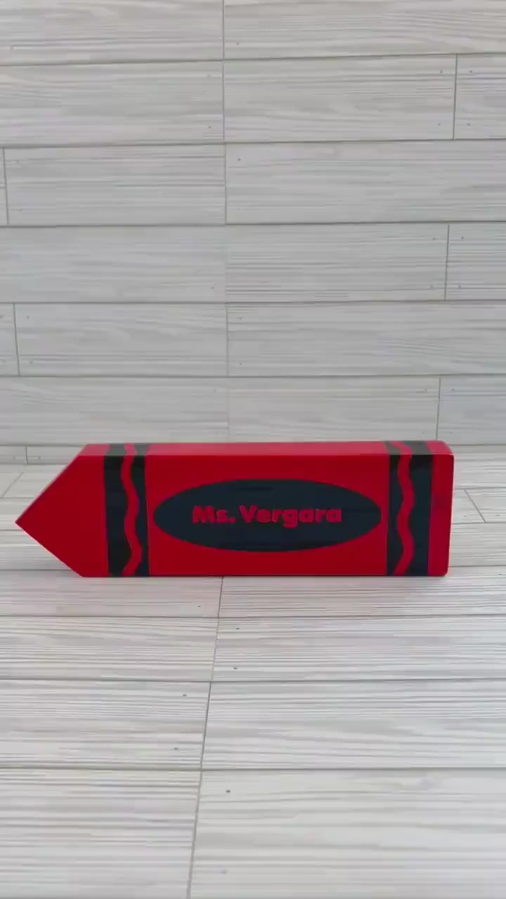 Personalized Teacher Crayon Sign: Custom Classroom Decor