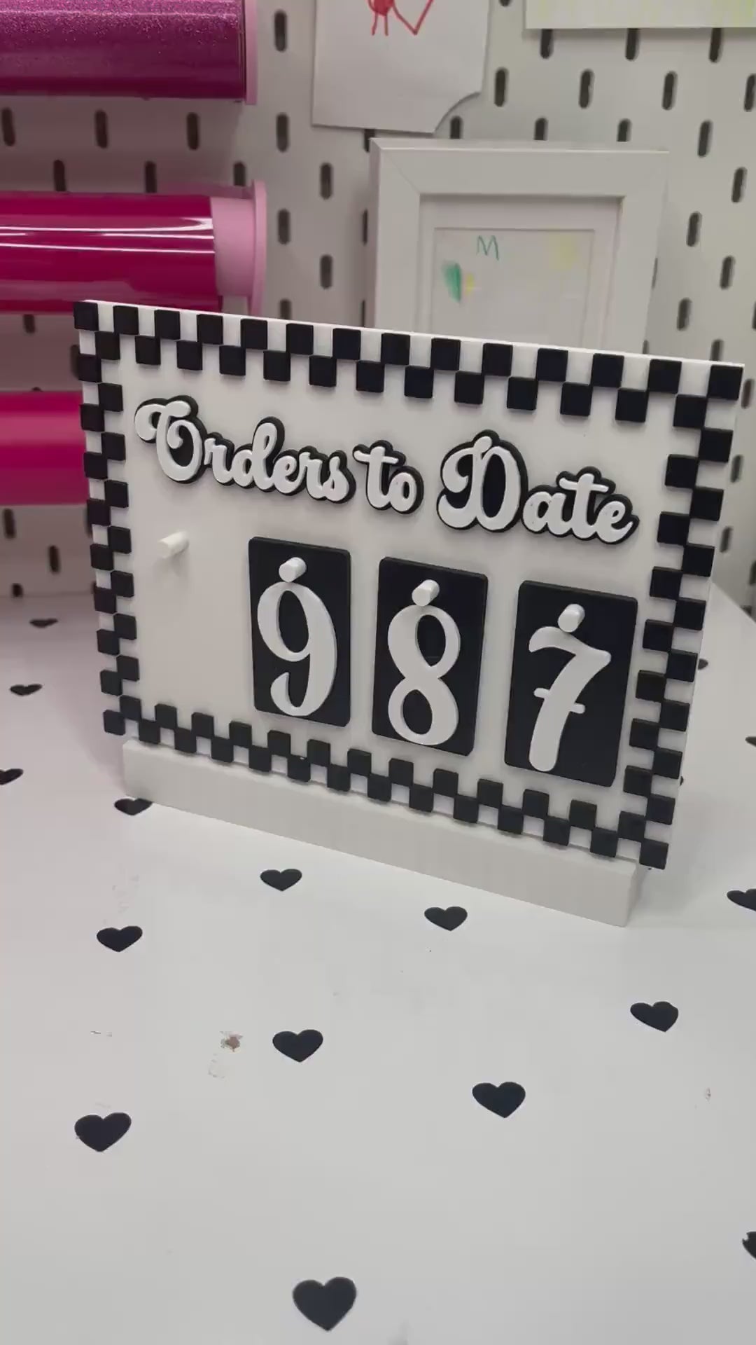 Checkered Border Orders to Date Tracker | 3D Print File (3MF)