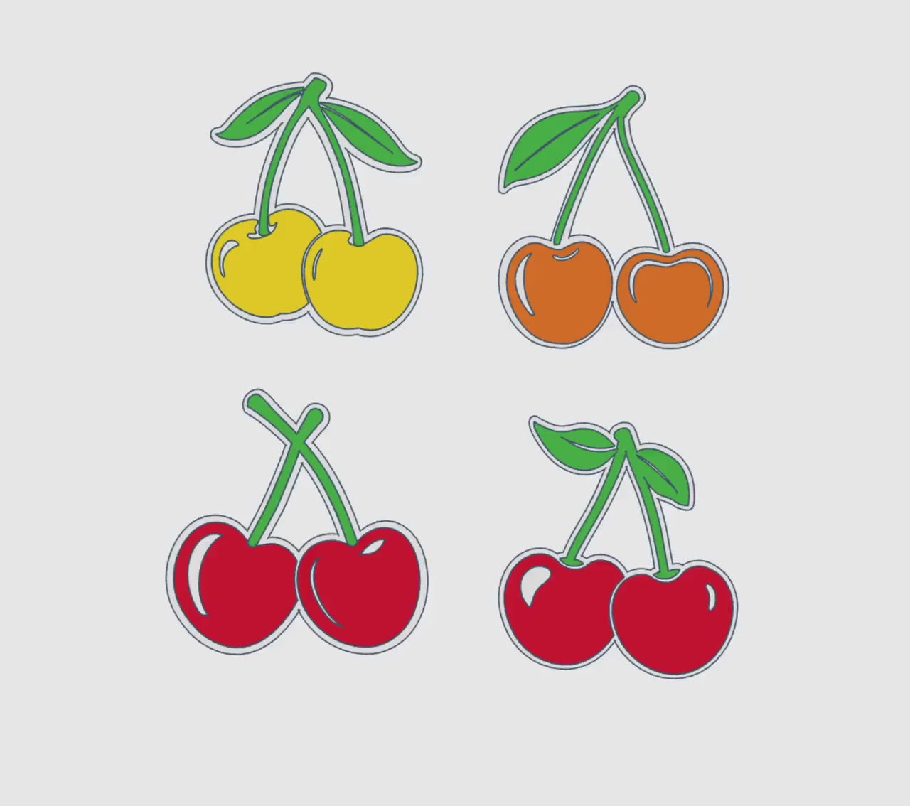 Cherries-Inspired Interchangeable Glue Storage Covers – 3MF Digital File | Digital Download | Set of 4 Bows