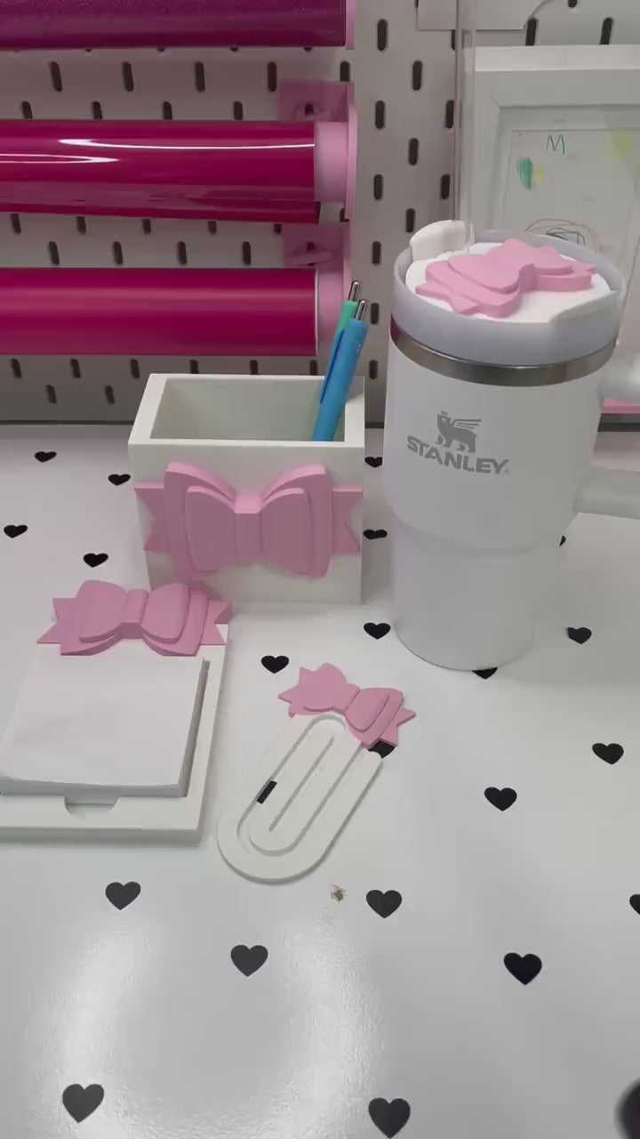 Bow Desk Accessories Bundle – STL & 3MF Files | 3D Print Desk Decor | Digital Download