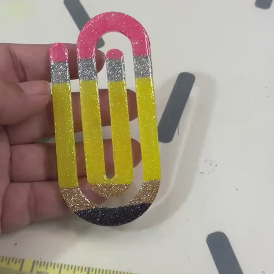 Pencil Paperclip Bookmark | Clear Acrylic Jumbo Clip