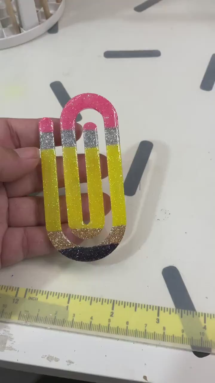Pencil Paperclip Bookmark | Clear Acrylic Jumbo Clip