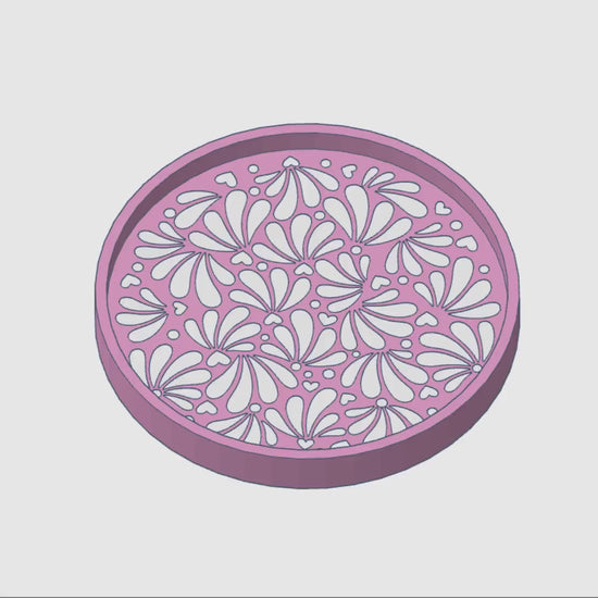 Talavera Coaster 3D Print Files: Mexican-Inspired Design (STL & 3MF) (Digital Download)