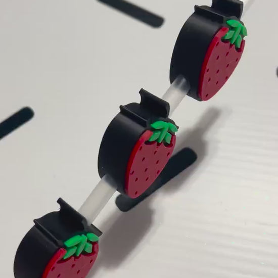 3D Printed Strawberry Straw Topper: Kawaii Tumbler Accessory
