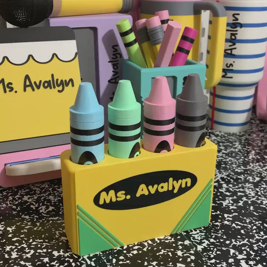 Crayon EXPO Marker Holder, Magnetic Dry Erase Marker Holder, Personalized Teacher Gift, Classroom Whiteboard Accessory, Teacher Desk Gift