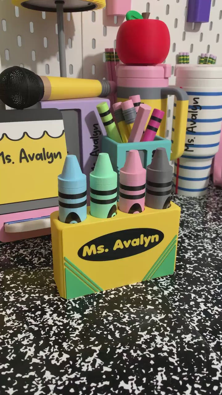 Crayon EXPO Marker Holder, Magnetic Dry Erase Marker Holder, Personalized Teacher Gift, Classroom Whiteboard Accessory, Teacher Desk Gift