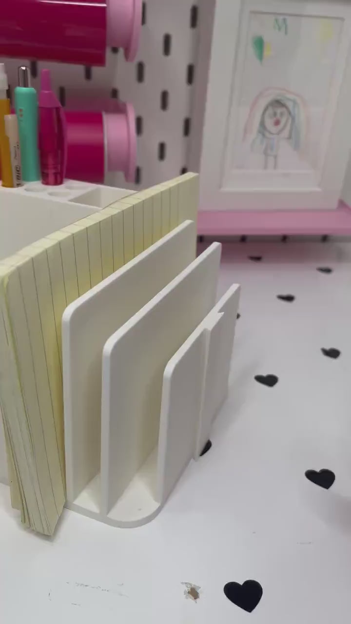 Interchangeable Desk Organizer STL & 3MF Files | 3D Print Pencil Holder, Scissor and Sticky Note Holder | Desk Organization Digital Download