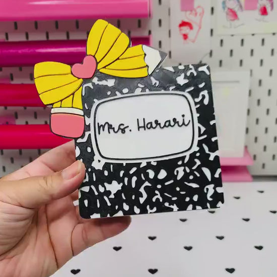 Personalized Composition Book Desk Set | Teacher Gift Bundle