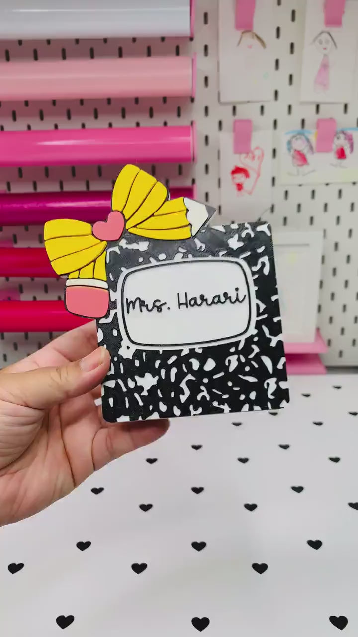 Personalized Composition Book Desk Set | Teacher Gift Bundle