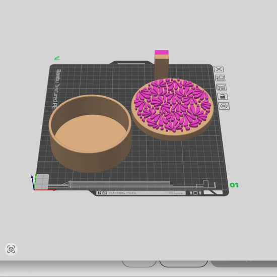 Talavera Desk Accessory 3D Print Files: Round Lid Container (STL/3MF)