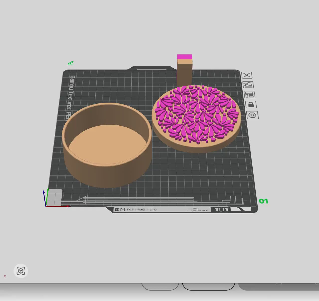 Talavera Desk Accessory 3D Print Files: Round Lid Container (STL/3MF)