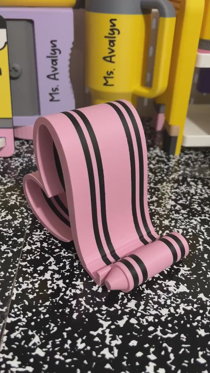 Heart Phone Holder, Pencil Phone Stand, Crayon Phone Holder, Teacher Desk Accessory, Teacher Gift, Classroom Decor, Back to School Gift