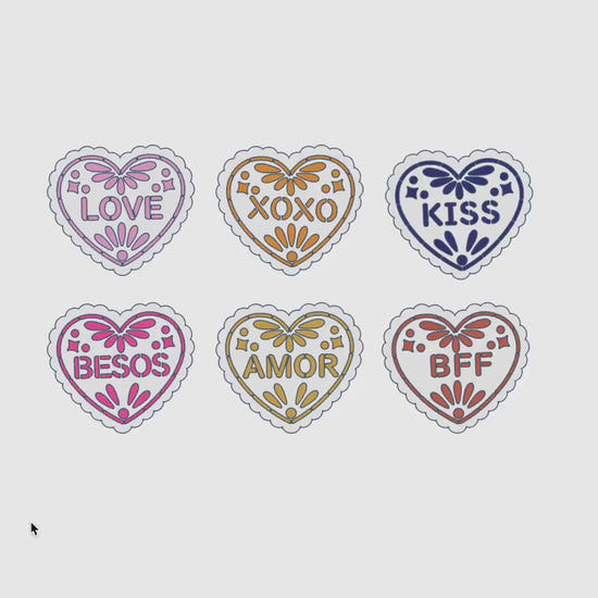 Mexican Heart Straw Toppers with Scalloped Edges – STL and 3MF Files | 8mm & 10mm Straw Holes | Digital Download