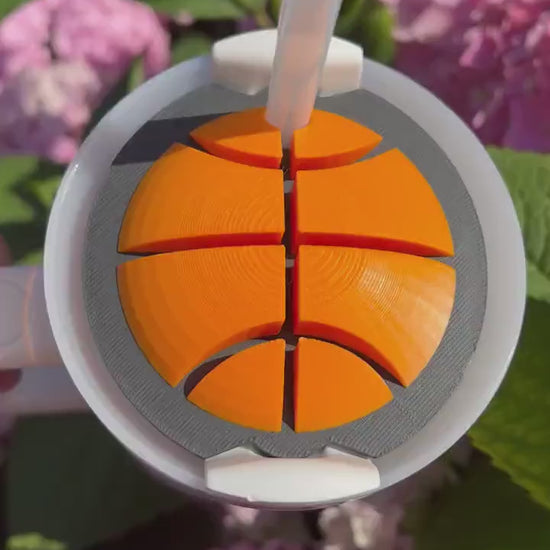 3D Printed Basketball Straw Topper: Stanley Tumbler Accessory