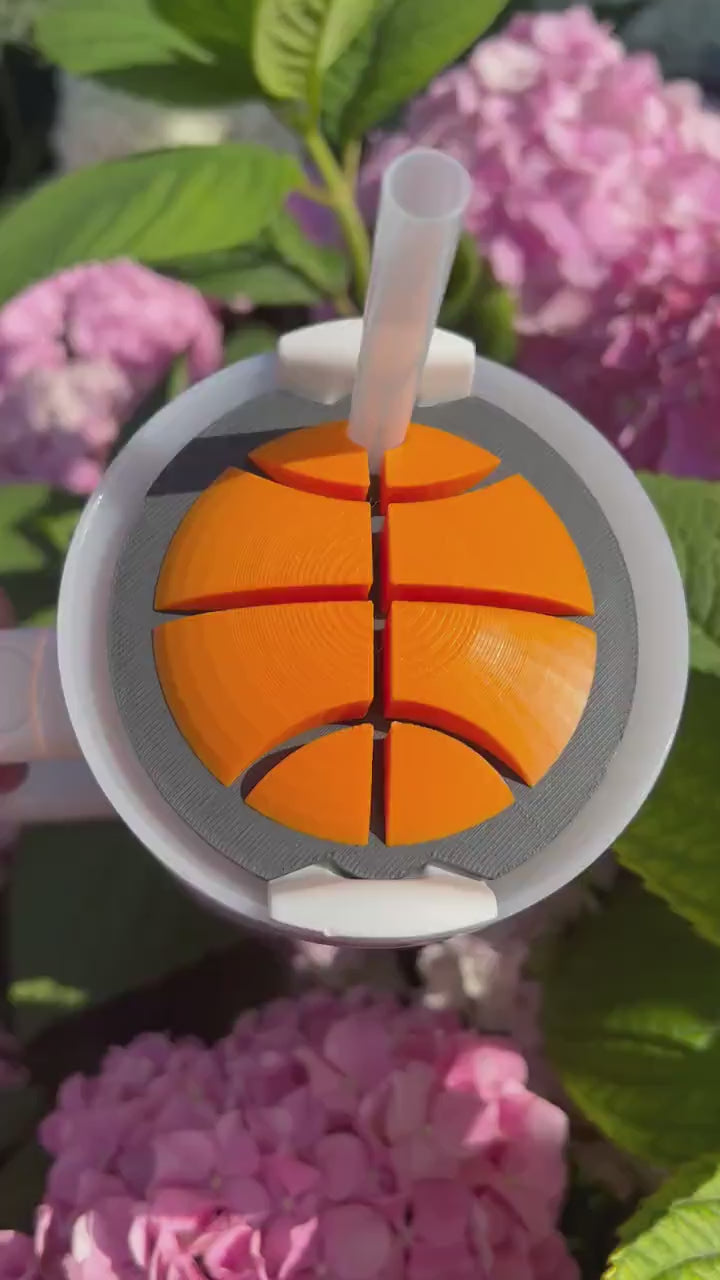 3D Printed Basketball Straw Topper: Stanley Tumbler Accessory