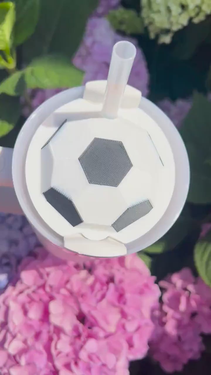 3D Printed Soccer Straw Topper: Stanley Tumbler Accessory