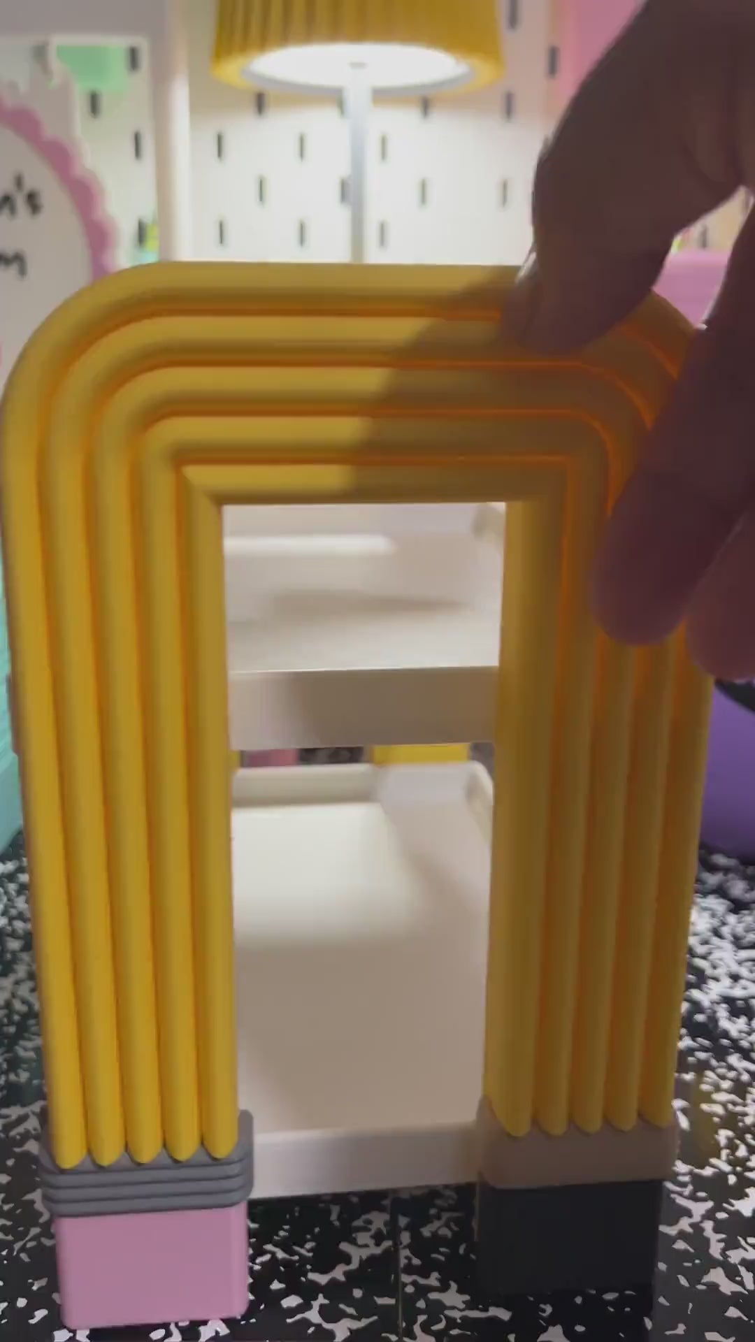 Modern Pencil Arch Shelf | Teacher Desk Organizer | 3D Printed Classroom Decor | Custom Pencil Shelf