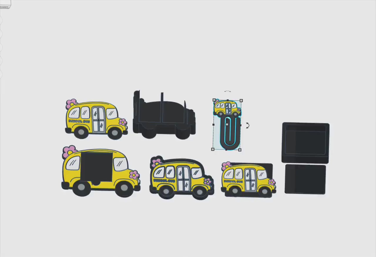 School Bus Desk Accessories Bundle – 3MF Files | 3D Print Desk Decor | Digital Download