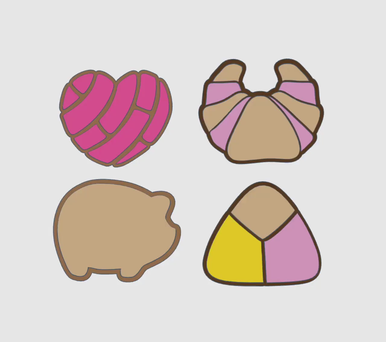 Pan Dulce-Inspired Interchangeable Glue Storage Covers – 3MF Digital File | Digital Download | Set of 4 Bows
