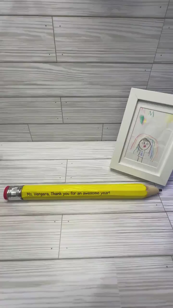 Personalized Engraved Jumbo Yellow Pencil | Teacher Gift