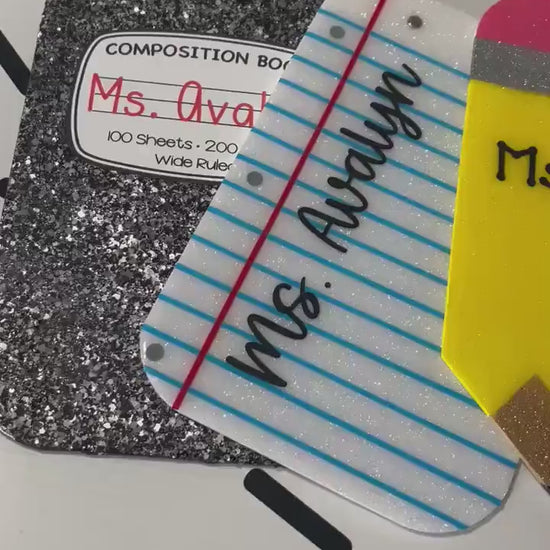Personalized Glitter Memo Clipboard: Teacher Appreciation Gift (6x10")
