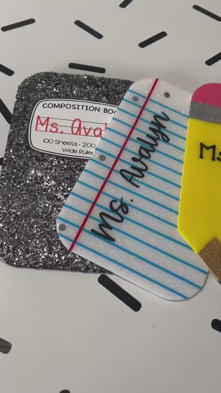 Personalized Glitter Memo Clipboard: Teacher Appreciation Gift (6x10")
