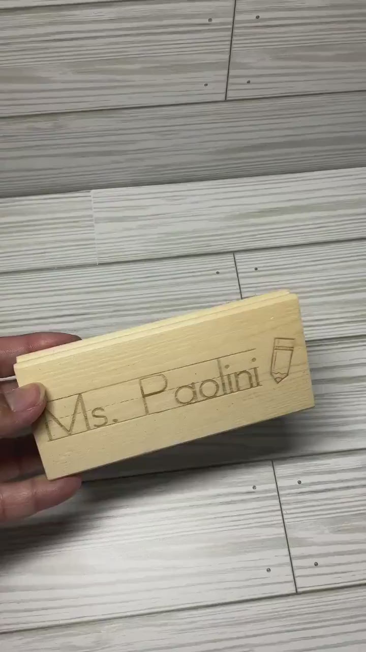 Personalized Laser Engraved Whiteboard Eraser | Teacher Gift