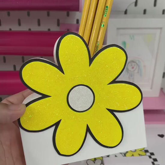 Daisy Flower Pencil Holder STL File – 3D Print Model – Digital Download