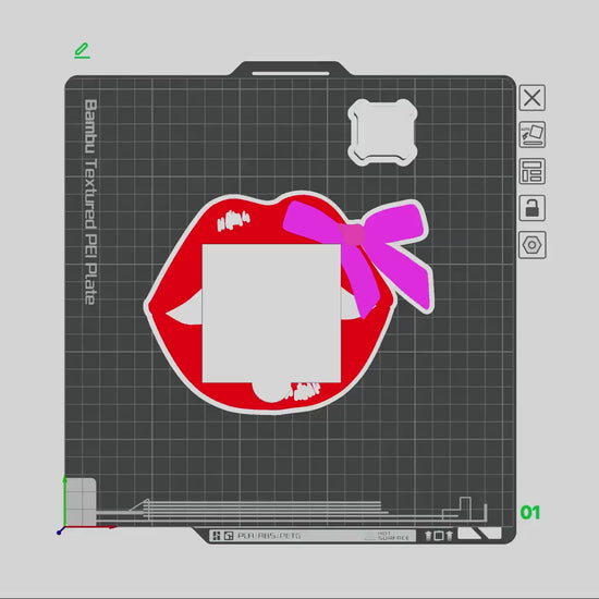 Lip with Bow Note Holder 3D Print File (STL & 3MF)